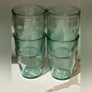 Set of 4 Amici Home Recycled Green Euro Milk Glass